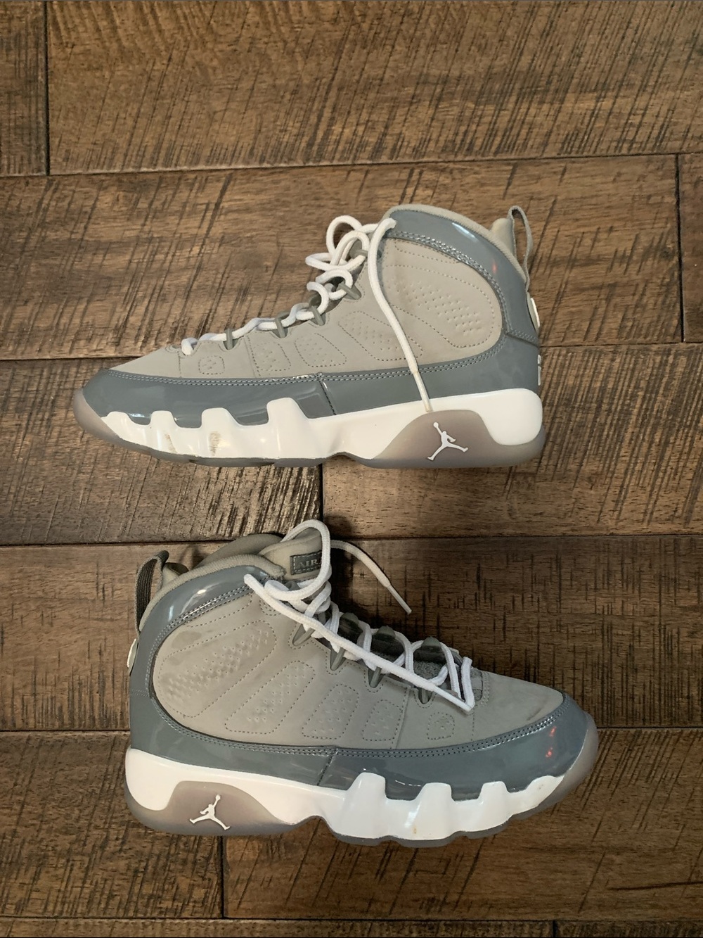 Jordan High-Top Sneakers in Gray and White
